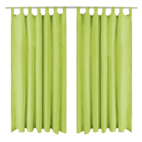 Vidaxl mikro-satin gardiner med løkker 140x245 cm grøn 2 m