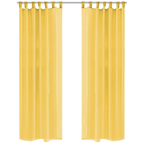 Vidaxl gardiner Voile 140x175 cm gul 2 m