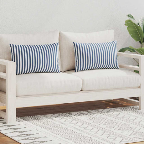 Vidaxl udendørs puder 60x40 cm stribet marineblå 2 stk