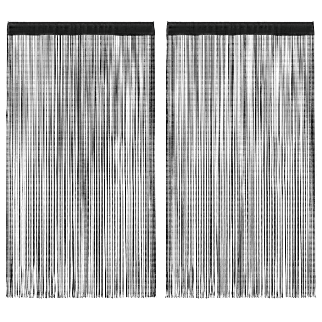 Vidaxl Wire Curtains 2 St 140x250 cm sort
