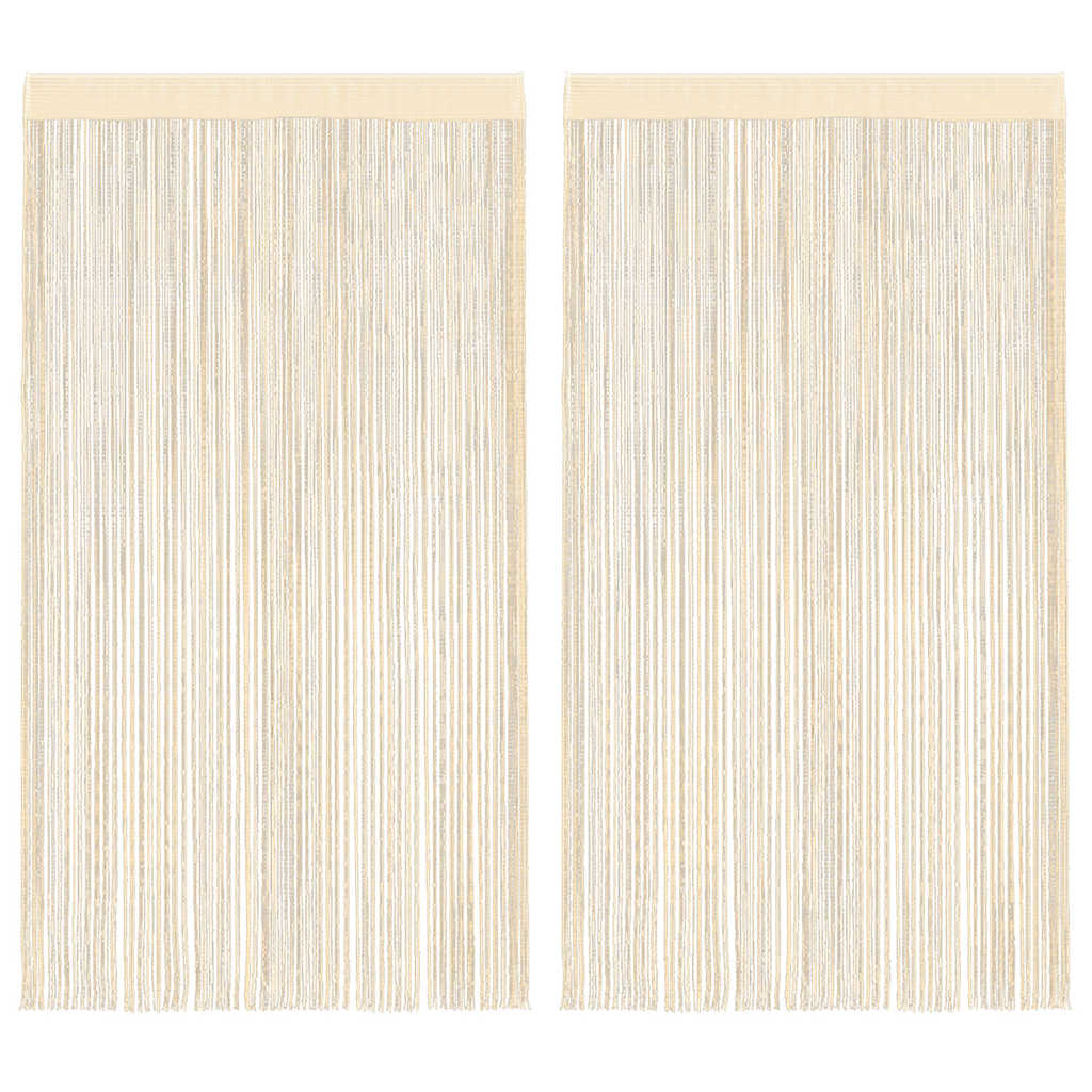 Vidaxl Wire Curtains 100x250 cm crème 2 pcs