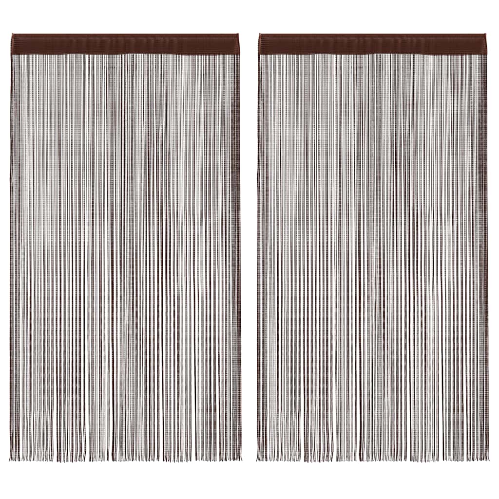 Vidaxl Wire Curtains 100x250 cm brun 2 stk