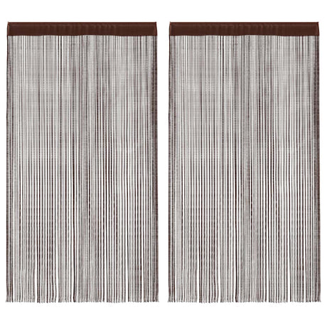 Vidaxl Wire Curtains 100x250 cm brun 2 stk