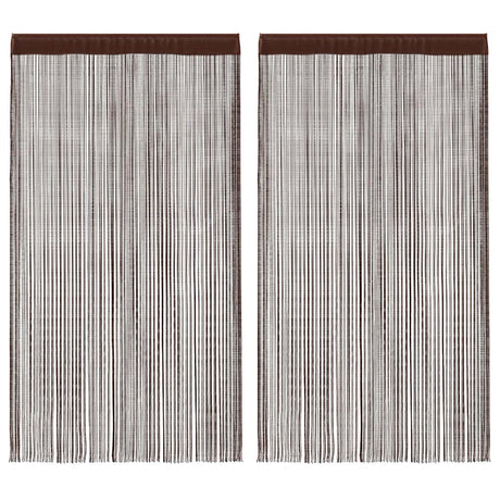 Vidaxl Wire Curtains 140x250 cm brun 2 stk
