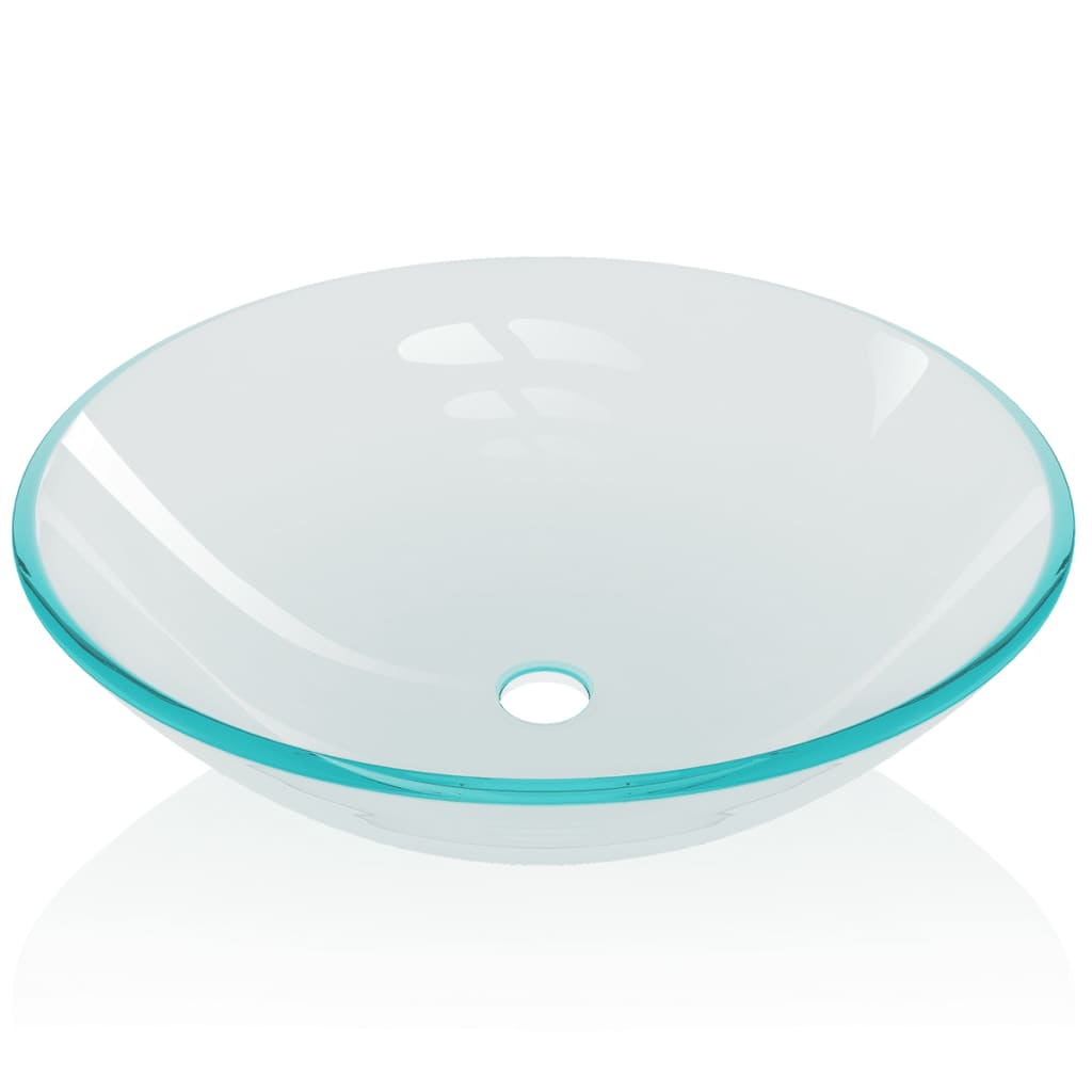 Vidaxl Washbasin hærdet glas 42 cm gennemsigtig