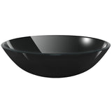 Vidaxl Washbasin hærdet glas 42 cm sort