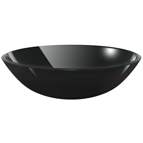 Vidaxl Washbasin hærdet glas 42 cm sort