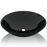 Vidaxl Washbasin hærdet glas 42 cm sort