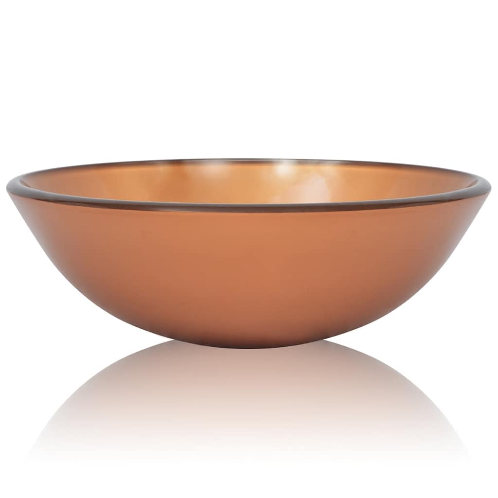 Vidaxl Washbasin hærdet glas 42 cm brun