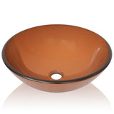 Vidaxl Washbasin hærdet glas 42 cm brun
