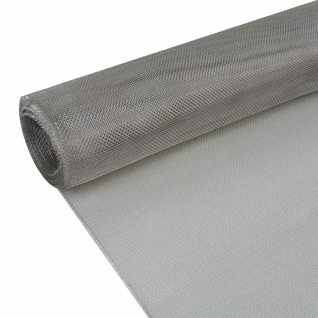 VidaXL mesh 100x1000 cm rustfrit stål sølvfarvet