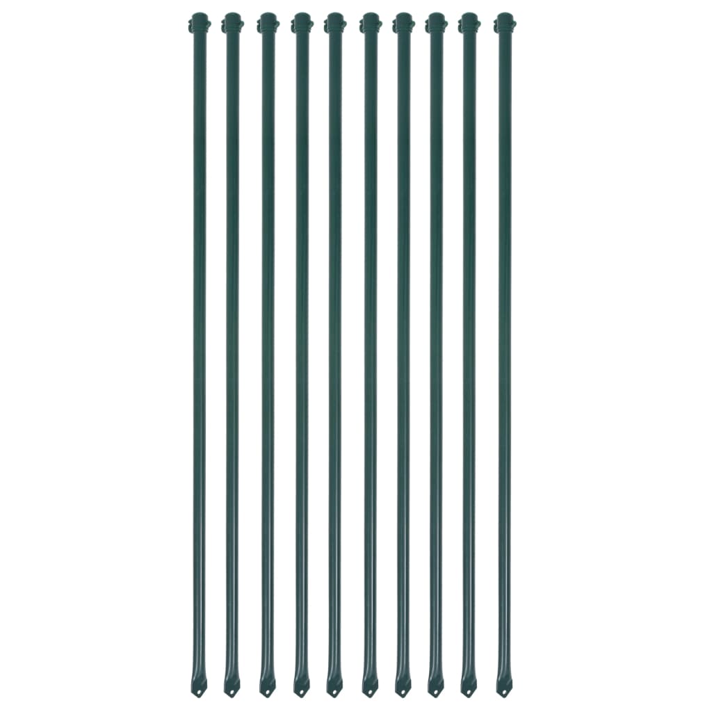 Vidaxl Garden Posts 1 M Metal Green 10 Pcs