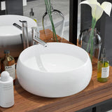 Vidaxl Washbasin Round 40x15 cm keramisk hvid