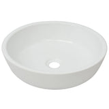 Vidaxl Washbasin Round White 42x12 cm keramik
