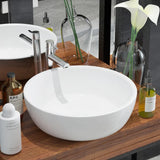 Vidaxl Washbasin Round White 42x12 cm keramik