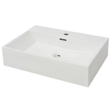 Vidaxl Washbasin med taphole hvid 60,5x42,5x14,5 cm keramik