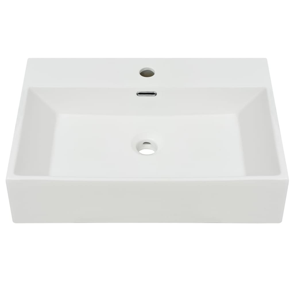Vidaxl Washbasin med taphole hvid 60,5x42,5x14,5 cm keramik