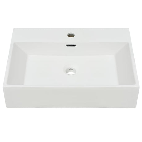 Vidaxl Washbasin med taphole hvid 60,5x42,5x14,5 cm keramik