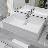 Vidaxl Washbasin med taphole hvid 60,5x42,5x14,5 cm keramik