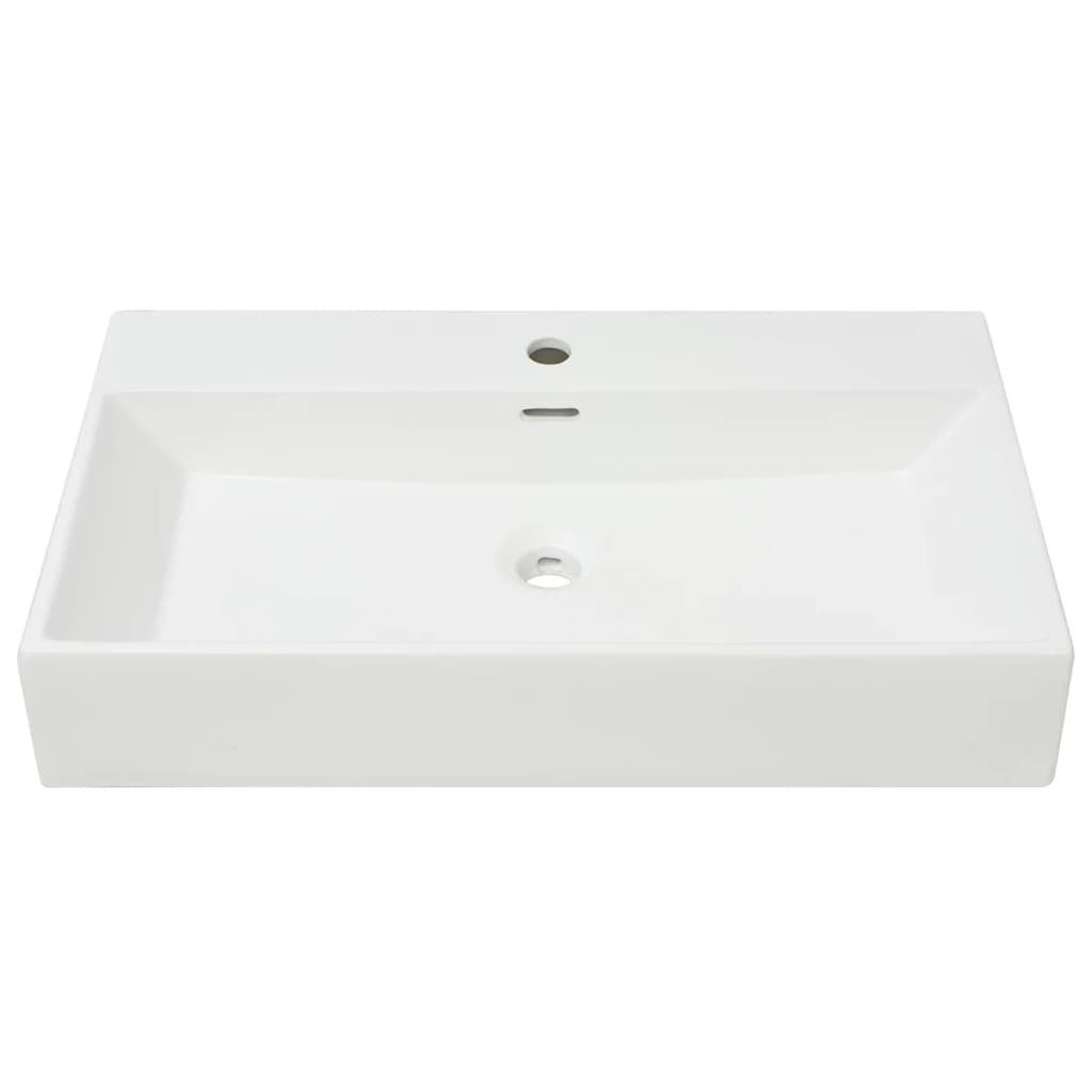 Vidaxl Washbasin med taphole White 76x42.5x14,5 cm Malermiek