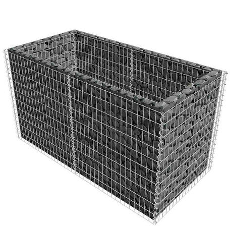 Vidaxl Gabion Planter hævet 180x90x100 cm stål sølvfarvet