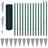 Vidaxl Eurohek 25x1,5 m stålgrøn