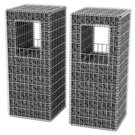 Vidaxl Schans Basket Posts Plantagers 2 St 50x50x120 cm stål