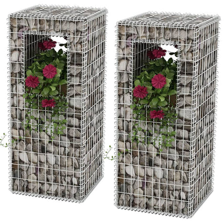 Vidaxl Schans Basket Posts Plantagers 2 St 50x50x120 cm stål