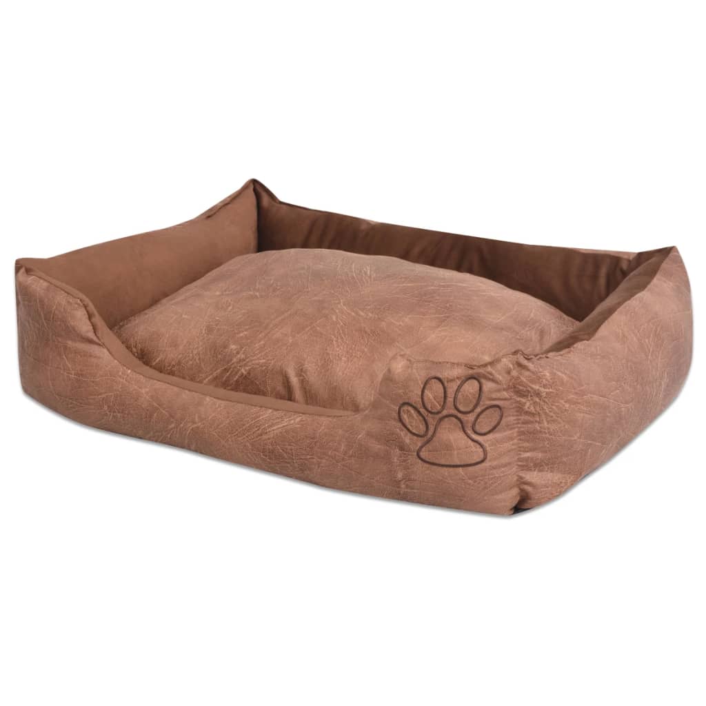 Vidaxl hund seng pude pu-art læderstørrelse m beige