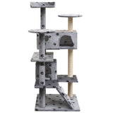 Vidaxl Cat Scratching Post med sisal skrabe poster 125 cm pootprints grå