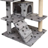 Vidaxl Cat Scratching Post med sisal skrabe poster 125 cm pootprints grå