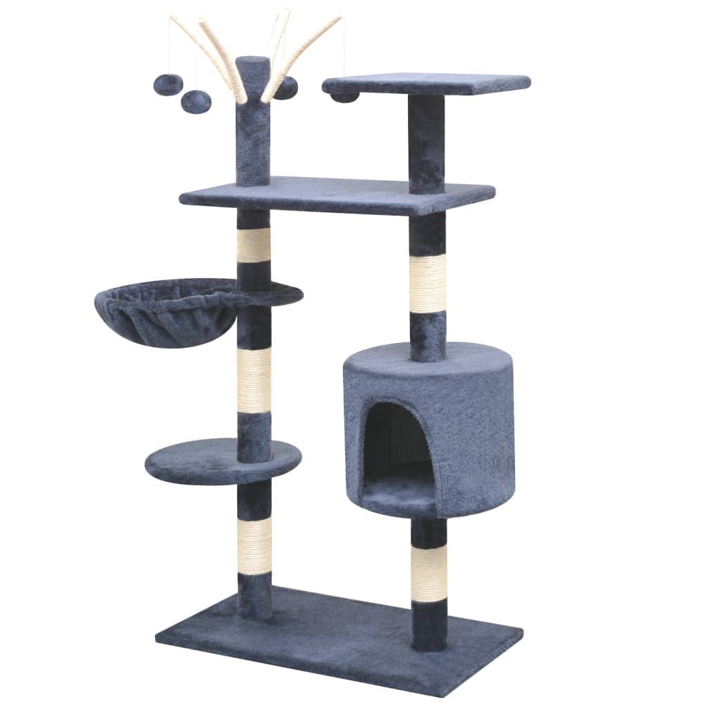 Vidaxl Cat Scratching Post med sisal skrabe poster 125 cm mørkeblå