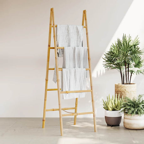 Vidaxl Double Towel Ladder med 5 trin 50x160 cm bambus