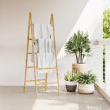 Vidaxl Double Towel Ladder med 5 trin 50x160 cm bambus