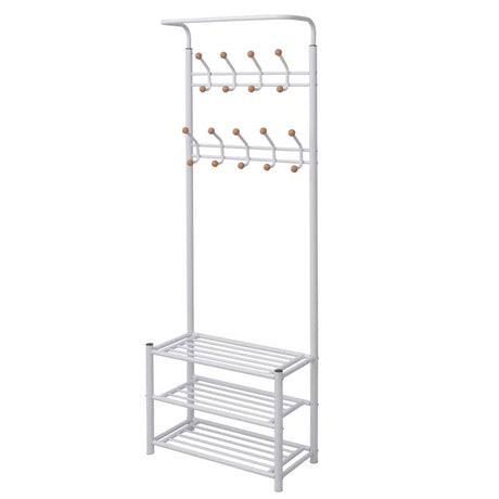 Vidaxl tøjstativ med skoopbevaring 68x32x182,5 cm hvid