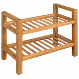 Vidaxl Shoe Rack med 2 hylder 50x27x40 cm solid eg