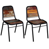 Vidaxl eetkamerstoelen 2 st massief gerecycled hout