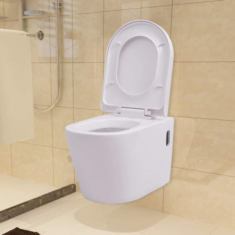Vidaxl hængende toilet keramisk hvid