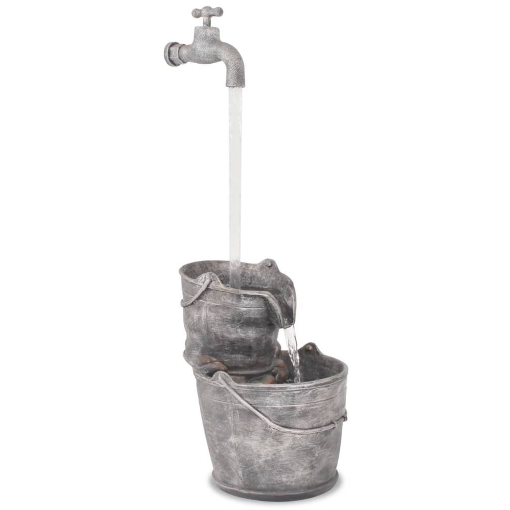 Vidaxl vand ornament med kran og spande polyresin