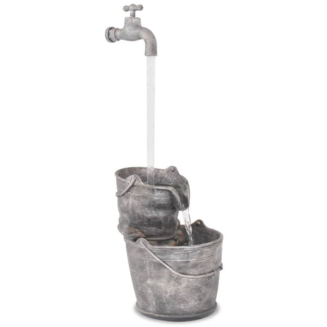 Vidaxl vand ornament med kran og spande polyresin