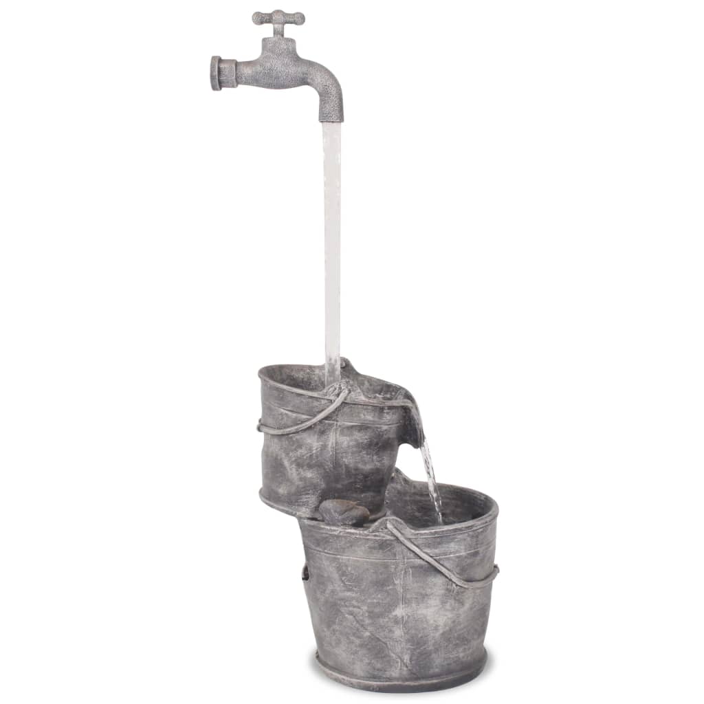 Vidaxl vand ornament med kran og spande polyresin