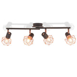 Vidaxl loftslampe med 4 spotlights E14 sort og kobber