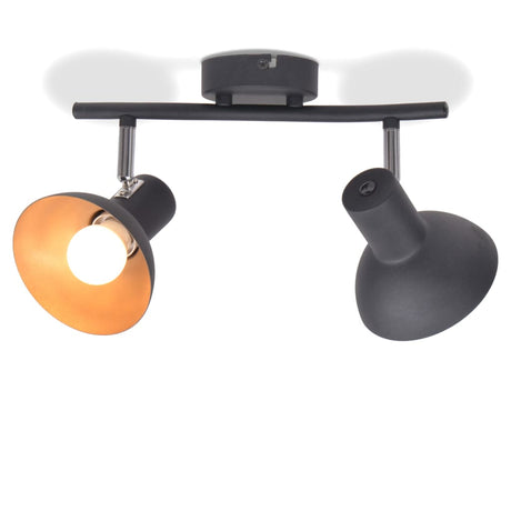 Vidaxl loftlampe til 2 pærer E27 sort og gylden