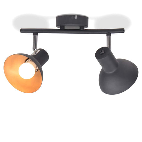 Vidaxl loftlampe til 2 pærer E27 sort og gylden