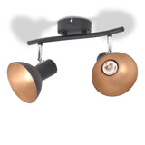 Vidaxl loftlampe til 2 pærer E27 sort og gylden
