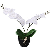 Vidaxl Artificial Plant Orchid med pot 30 cm hvid