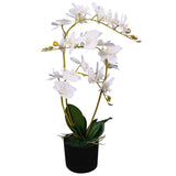 Vidaxl Artificial Plant Orchid med pot 65 cm hvid