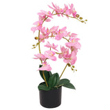 Vidaxl Artificial Plant Orchid med pot 65 cm lyserød