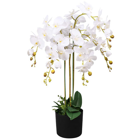 Vidaxl kunstig plante med gryde orkidé 75 cm hvid