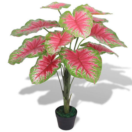 Vidaxl kunstig plante caladium med gryde 85 cm grøn og rød
